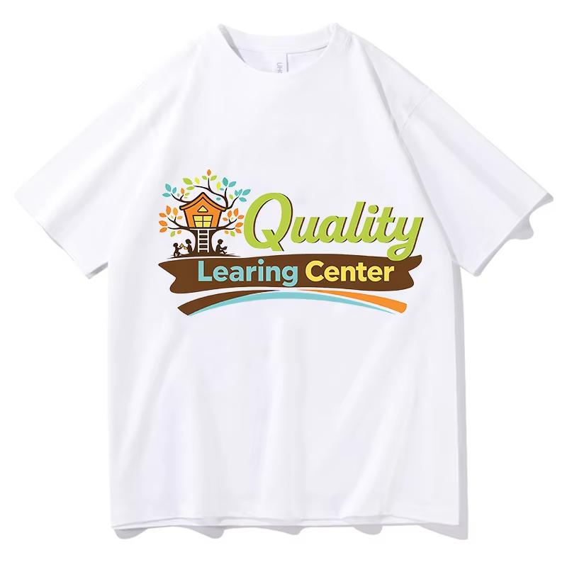 Quality Learning Center Print Tshirt Unisex Streetwear Short Sleeve Cotton Loose Male Tshirts Fashion Casual Game Graphic Tops
