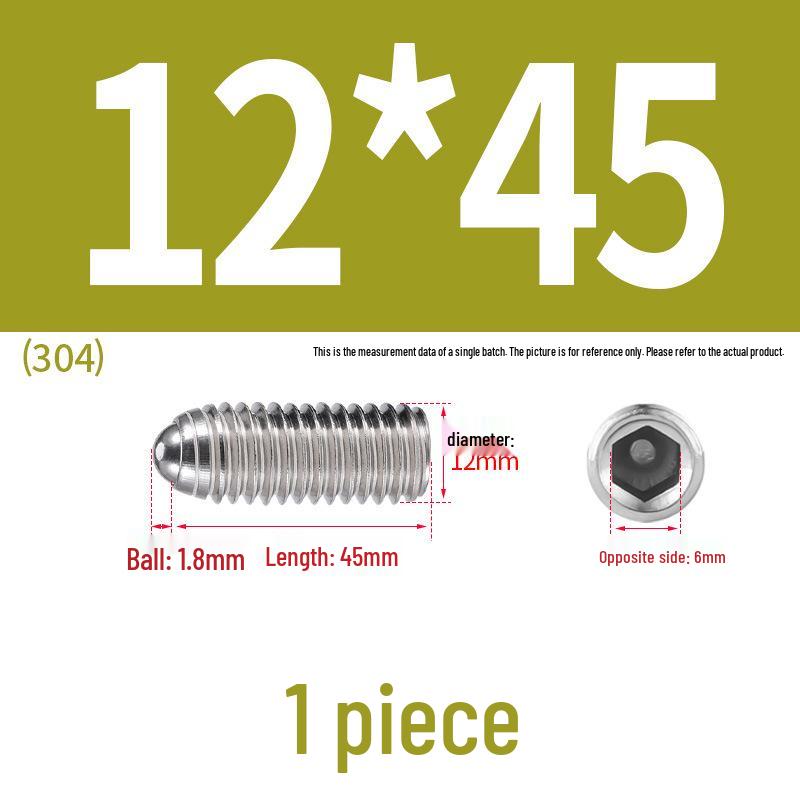 Stainless Steel Ball Plunger Set: M2.5-M16 Ball Screw Positioning Spring Plunger