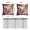 Red Fox Roses Bloom Square Pillowcase Polyester Linen Velvet Pattern Zip Decorative Room Cushion Case
