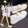 Women Sneakers  Genuine Leather Breathble Vulcanized Shoes Platform Shoes White Slip on Casual White Shoes  Mujer