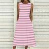 Women Oversized Sleeveless Round Neck Dress Stunning Tropical Bouquet Flowy Mid Length Dress