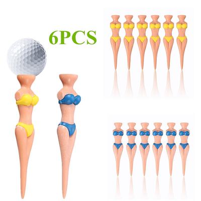 6ks Golf Stud Plastic Ball Holder Bikini model beauty body TEE