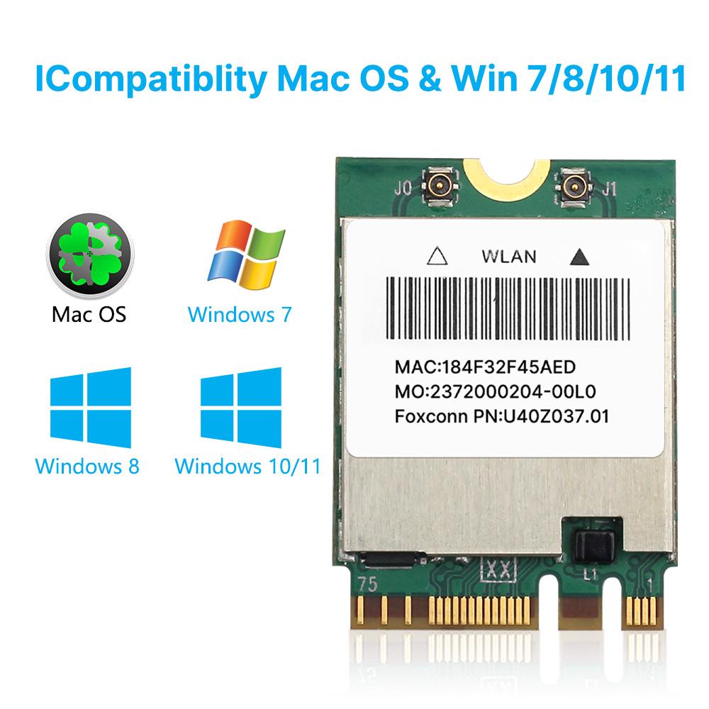 PC BCM94352z WiFi Bluetooth Card - Dual Band NGFF Wireless Network Adapter, for macOS/PC Compatibility