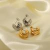  C Shaped Metal Stainless Steel Smooth Ear Studs Waterproof Anti Allergic Elegant Trendy Jewelry for Women