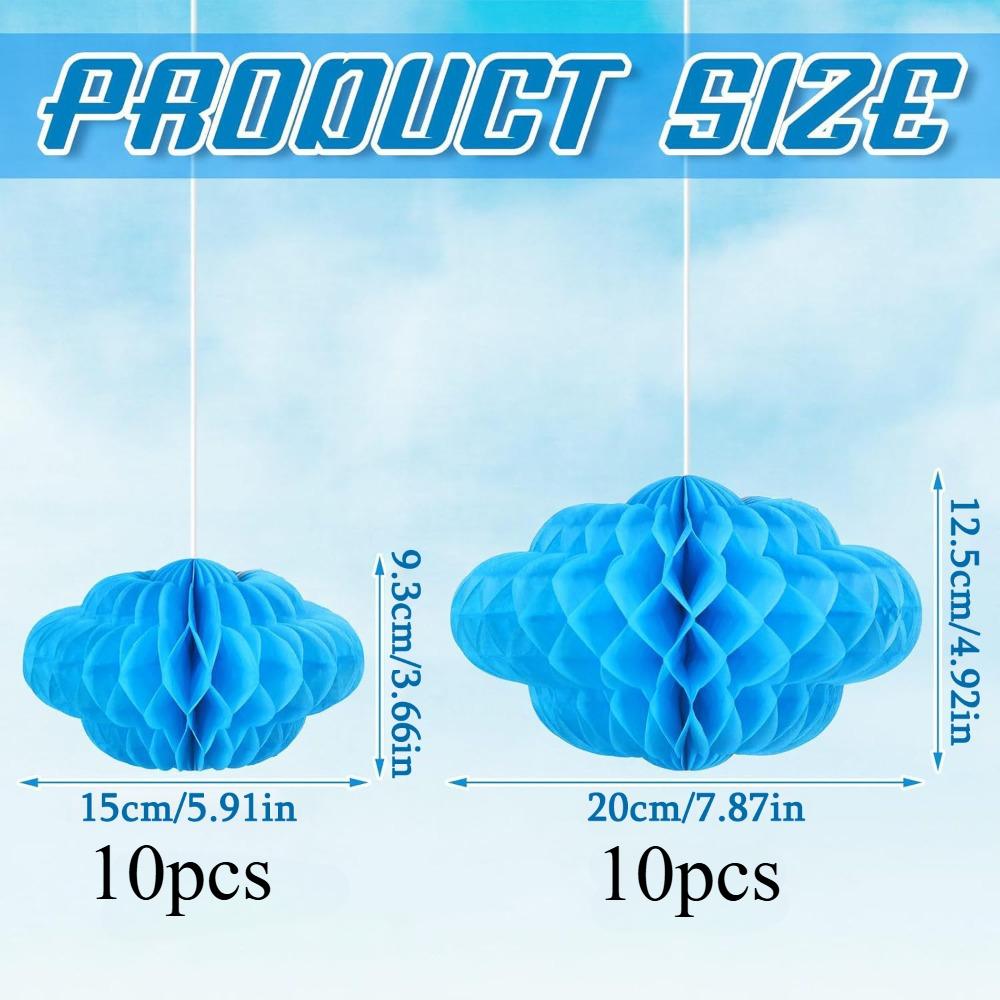 20pcs Cloud Decorations Hanging Tissue Pom Poms Honeycomb Decor Artificial Cloud Ornaments Cloud Honeycomb Hanging Decorations