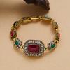 Bohemian Fashion Multicolor Oval Square Zircon Women's Vintage Style Bracelet Party Wedding Zircon Gift Accessories