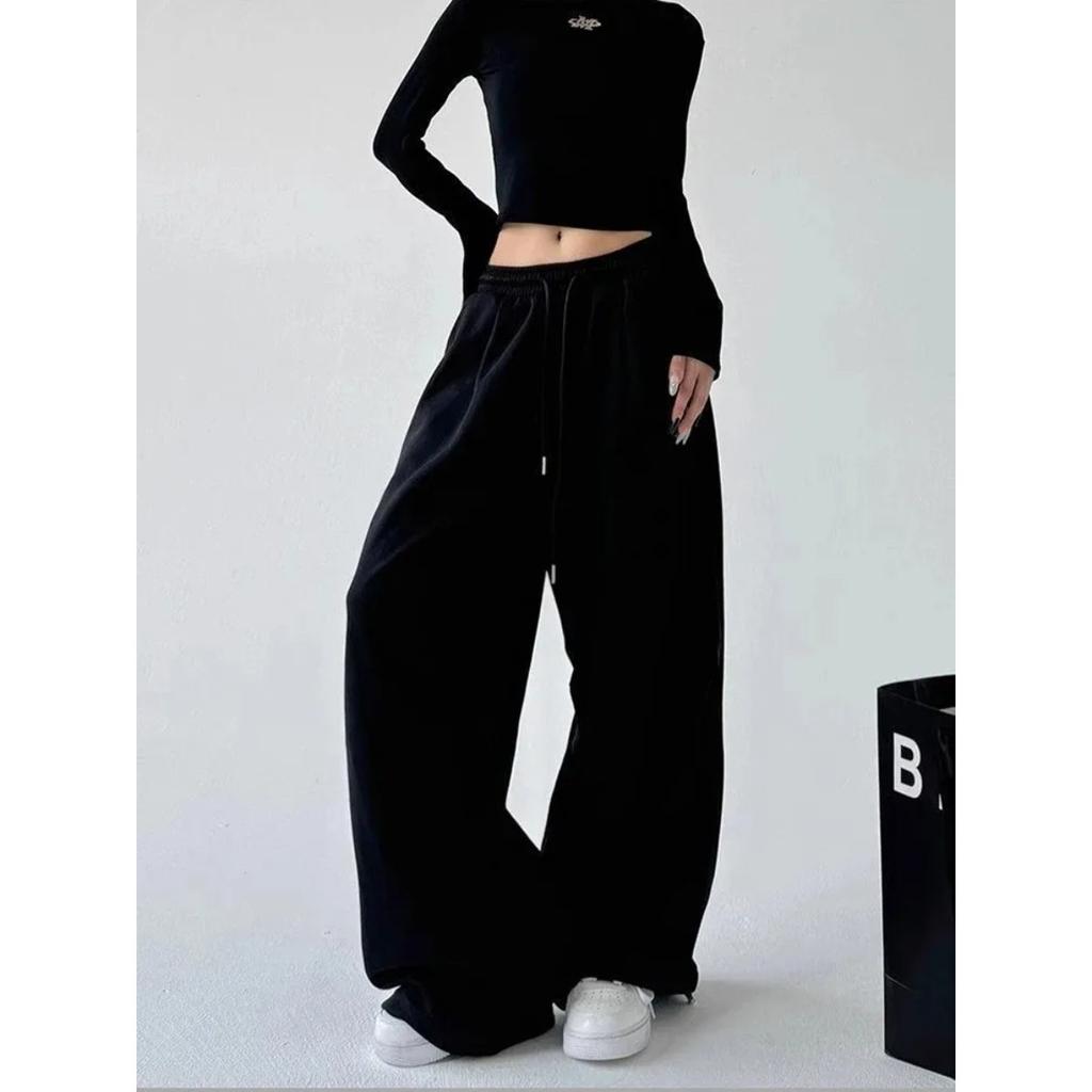 VIONA Y2K Harajuku Wide Leg Sweatpants Women Streetwear Baggy Oversize Gray Sports Pants High Waist Drawstring Casual Joggers Trousers