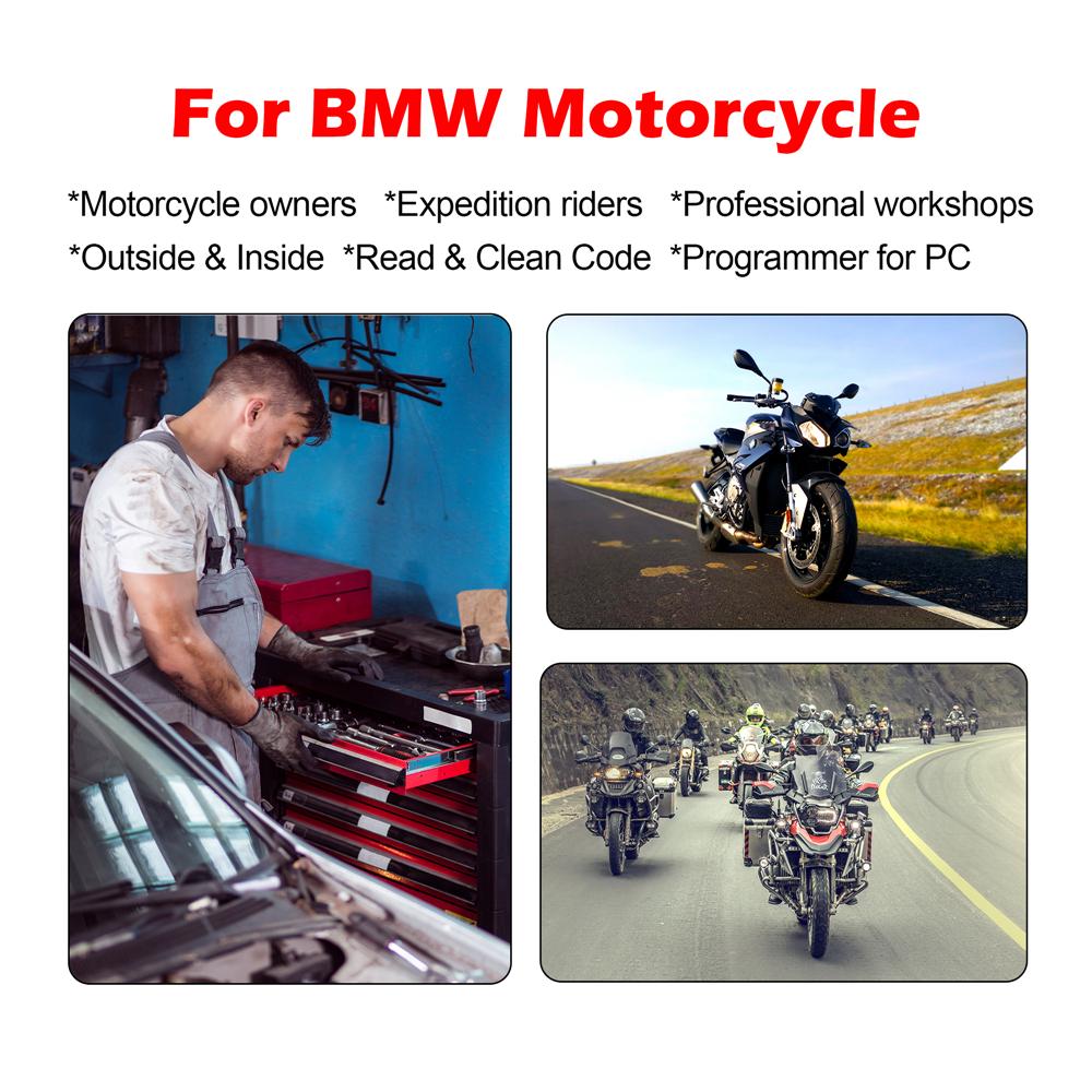 Bluetooth App OBDII Diagnostic Tool for BMW Motorcycle with OBD2 10pin Connector