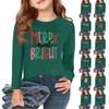 Girls Long Sleeve Christmas Day T Shirts Kids Fall Tops Crewneck Basic Tees 2-11Y