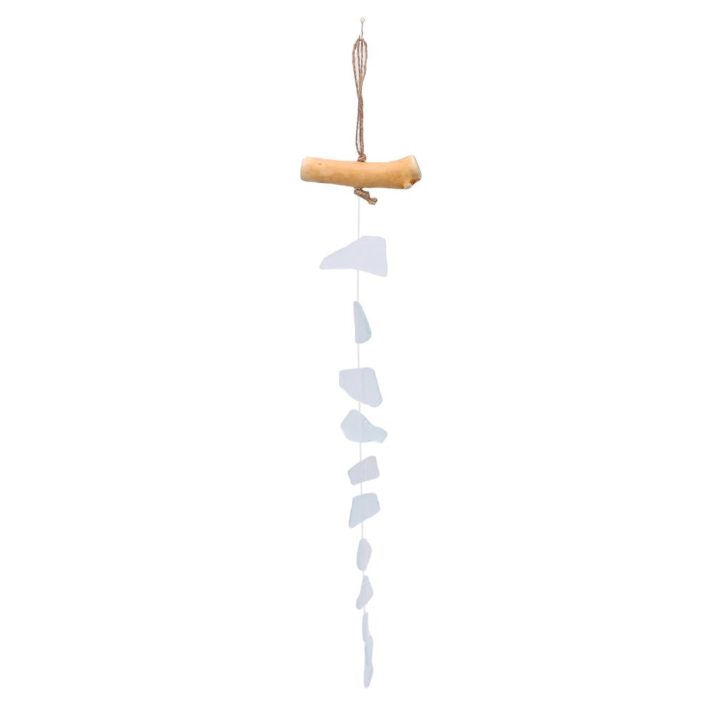 Wind Chimes Unique Hand Crafted Sea Glass Driftwood Chime for Indoor Outdoor Decoration Present