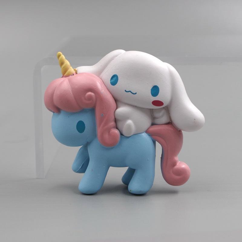 Sanrio Anime Figures My Melody Cinnamoroll PVC Action Figure Cartoon Unicorn Doll Ornament Cake Decor Toys for Kids Xmas Gifts