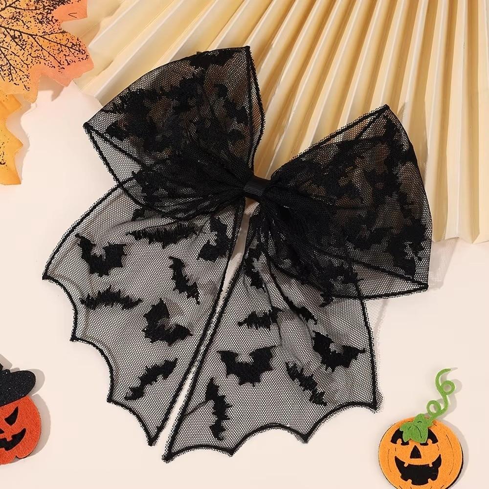 Bat Embroidery Halloween Hair Clip Bowknot Hair Accessories Spring Hair Clip  Cosplay Events