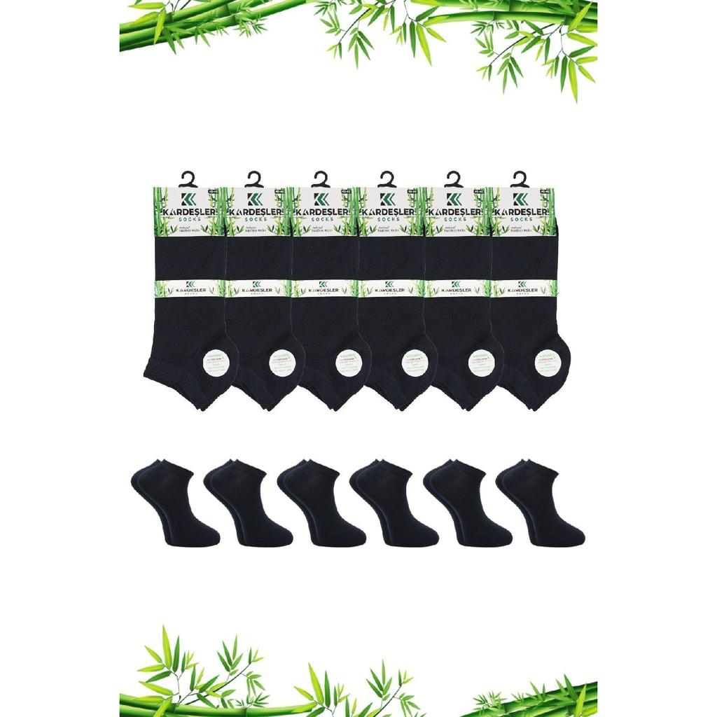 Bamboo Men's Booties Black Socks Seamless Pack Of 6