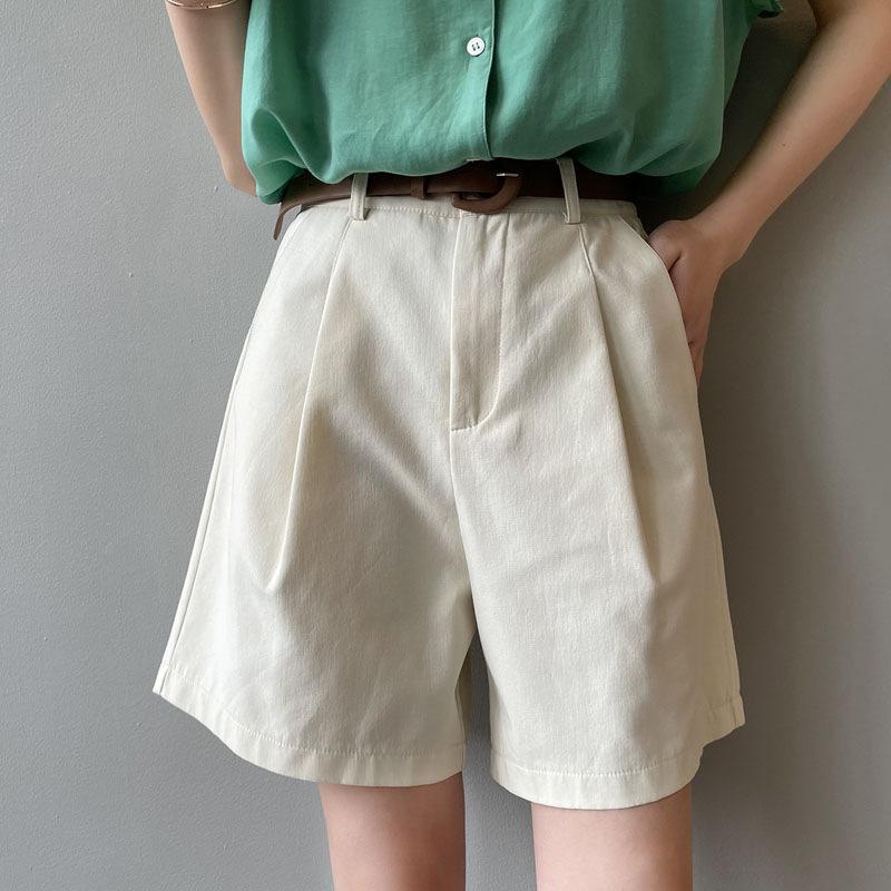Women's Summer Thin High Waist Slim Loose Wide Leg Shorts Casual Work Shorts