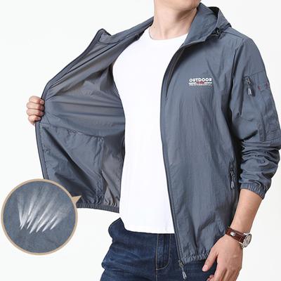 Unisex Sun Protection Jacket Hooded Long Thin Quick Sport Drying Outdoor Sleeve Coat Solid Color Pockets Sun-Protective Outerwear