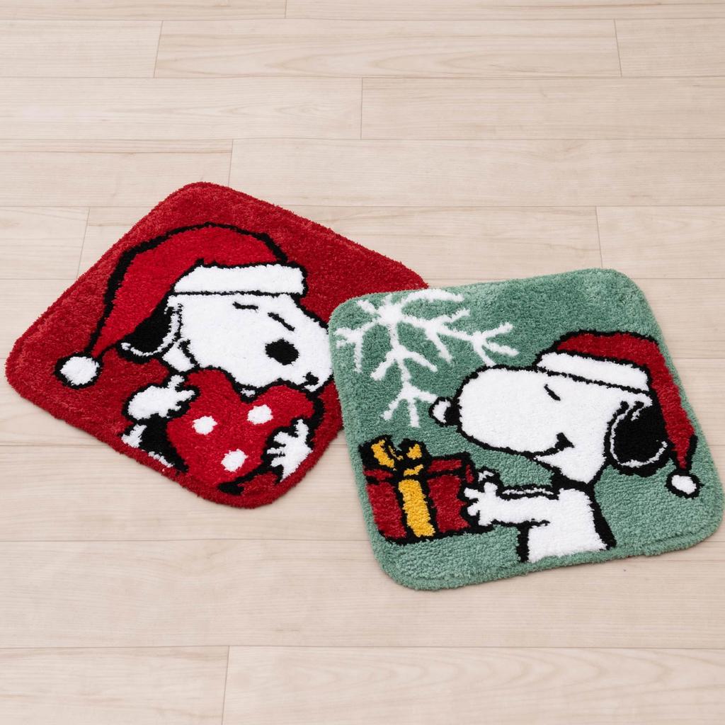 Senko Snoopy Happy Christmas Multi-Purpose Mat, Approx. 38 x 38 cm, Heart Hug, Red, Character Snoopy 59177