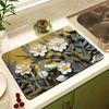 Oil Painting Style Floral Water-Absorbent, Stain-Resistant Kitchen Mat – Heat Insulation, Wear-Resistant, Easy-Clean Draining Mat