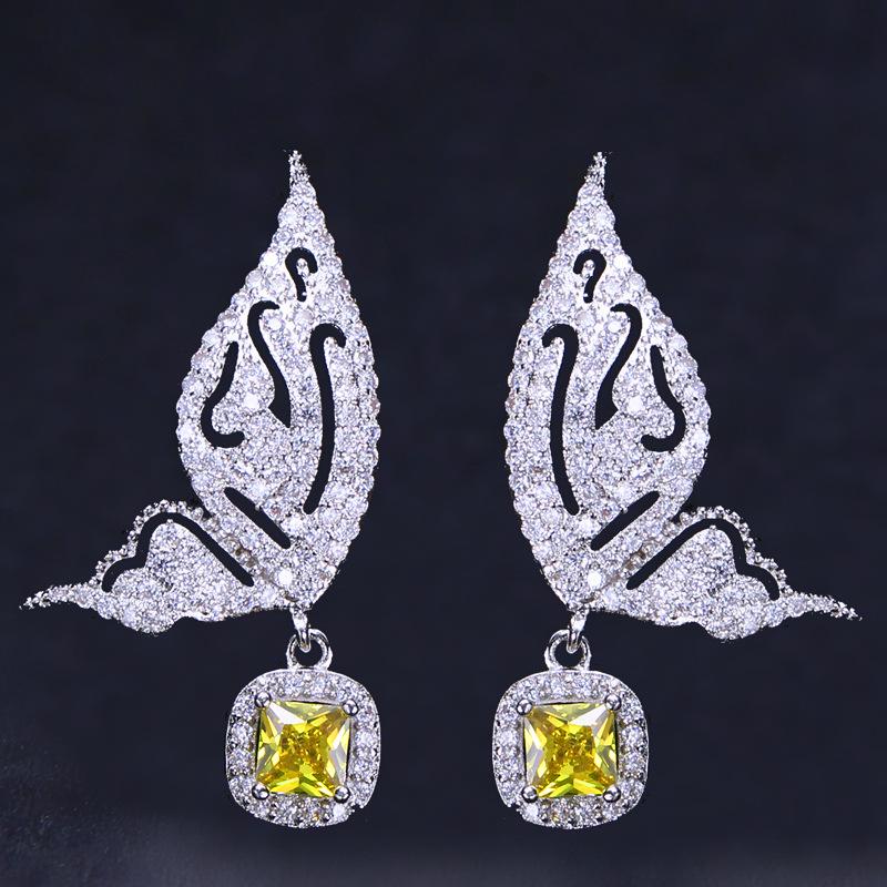 2018 Temperament Butterfly Earrings Micro Zircon Earrings Earrings