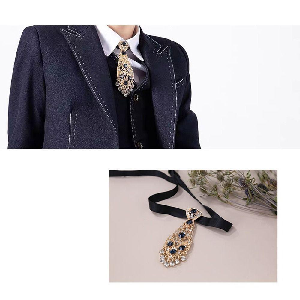 Tie Unisex Crystal Necktie Men Ties Women Necktie Formal Business Ties Metal Rhinestone Necktie