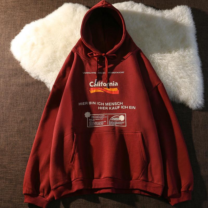 Women's Retro Oversized Fleece-Lined Hoodie - Autumn/Winter Streetwear Jacket