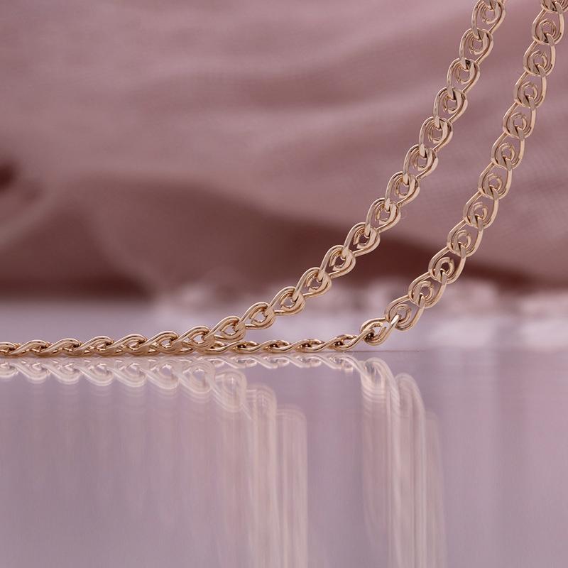 Fashion Round Flat Shape Pendant Necklace Rose Gold Color Chain Necklace for Women Daily Life Necklace