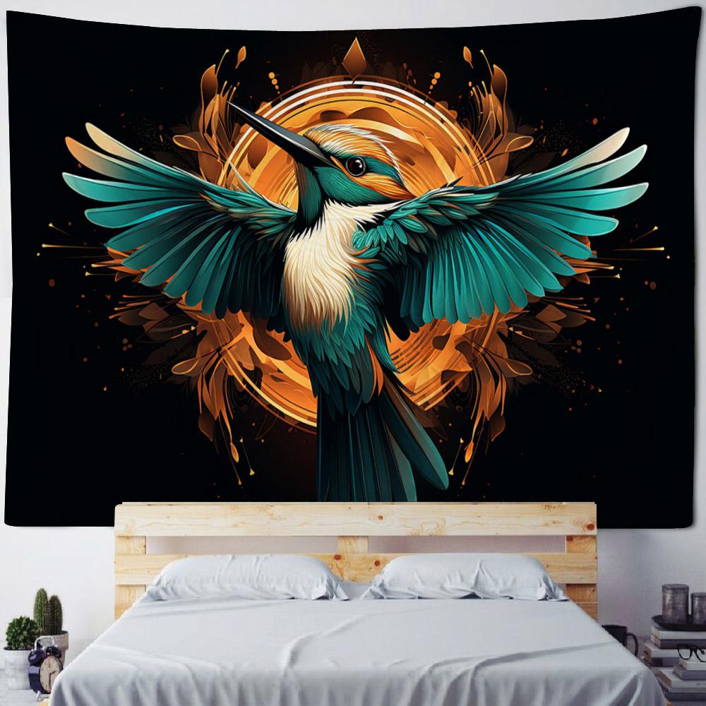 Wolf Retro Rune Art Tapestry Magical Animals Sun Moon Witchcraft Wall Hanging Hippie Home Living Room Dormitory Wall Decoration