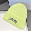 Knitted Hat Women's Autumn and Winter Letter Embroidery Wool Hat Warm Versatile Pullover Ear Protector Cold Hat Men's Trend