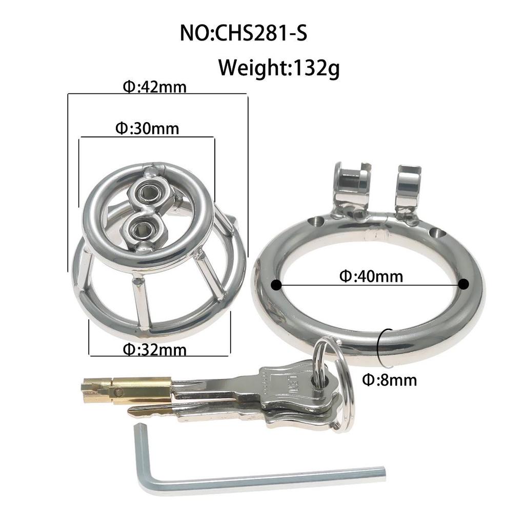 Xu Gu Yu Stainless Steel Spiked Chastity Cage for Male Training.