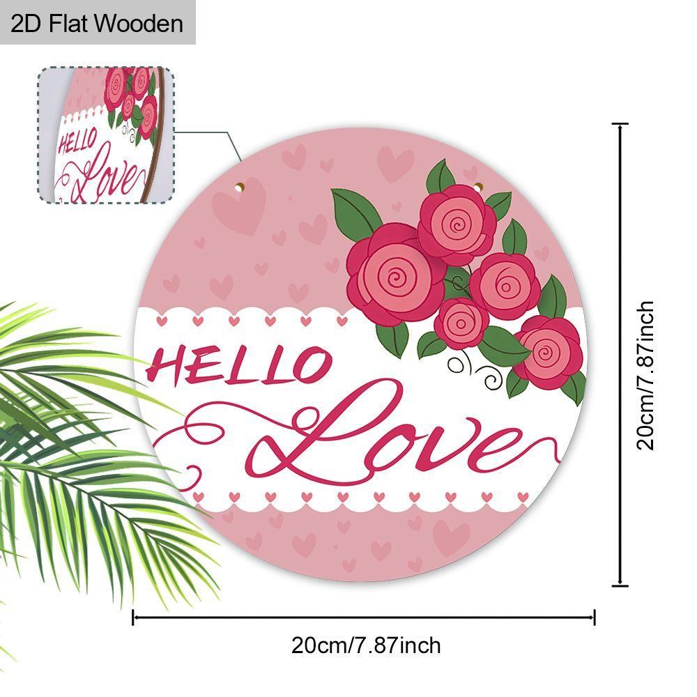 2D Flat Hanging Decorative Signs,interior Wall or Door decoration,"HELLO Love"logo,garden decoration,Valentine's Day Gift for Girlfriend