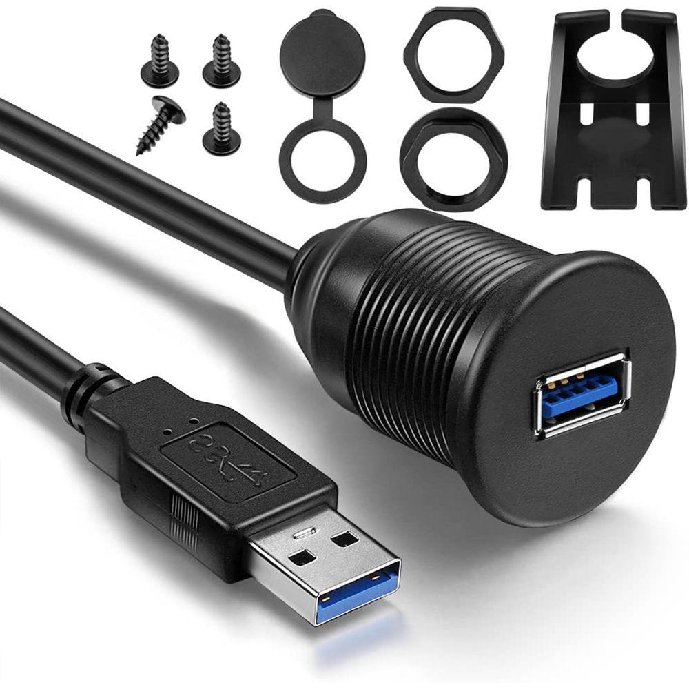 

Vehicle Waterproof Male to Female USB 3.0 Dashboard Car Flush Mount Cable Panel