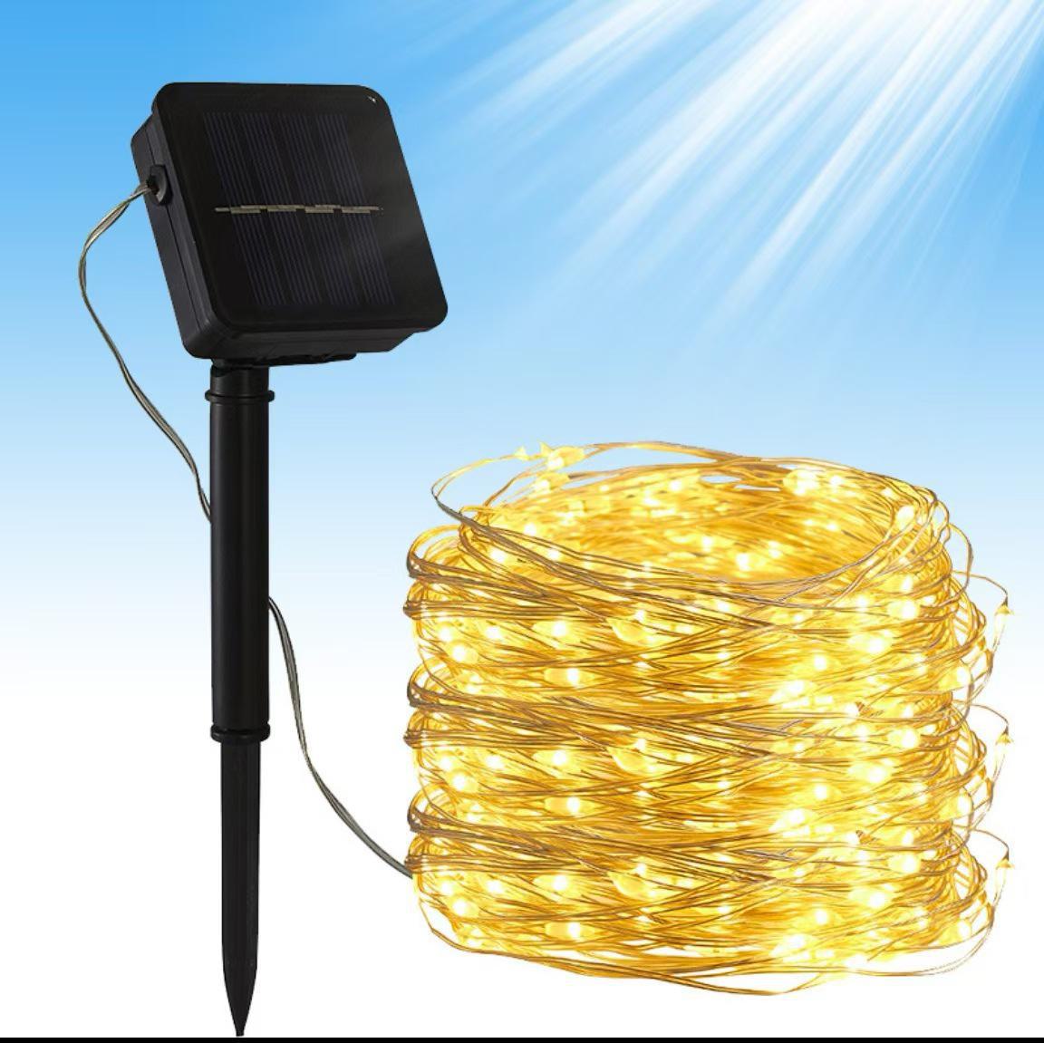 

Светодиодный солнечный медный провод Happy Birthday Декоративный уличный дворовый светильник с 8 функциями 7m 50 heads solar powered 8 functions