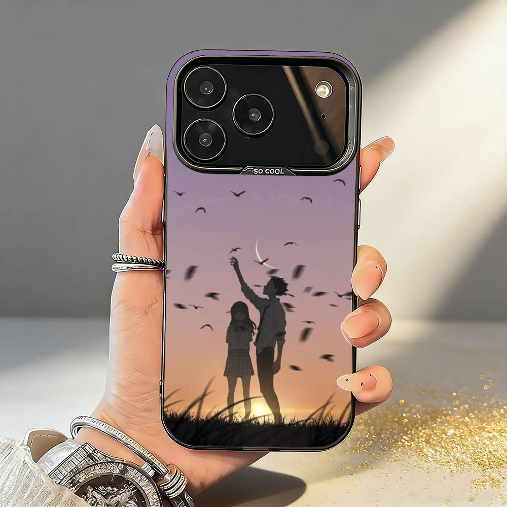 A Silent Voice - Shoko Nishimiya - Anime Movie Phone Case For iPhone17,16,15,14,13,12,11,Pro,MAX Gray Matte Silicone Black Cover