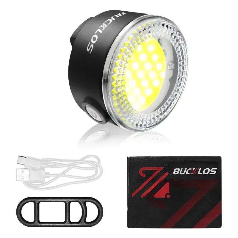 BUCKLOS Bike Light COB Front Rear Bicycle Lights LED Rechargeable Mountain Road Bicycle Lamp MTB Tail Light Cycling Flashlight M1-White-400mAh