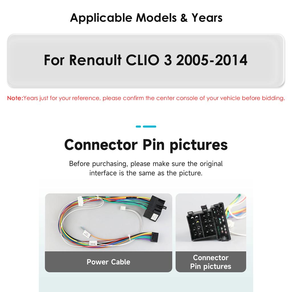 Hizpo 2K Screen Wireless Apple Carplay Android Auto for Renault CLIO 3 2005 - 2014 Car Infotainment Multimedia Player GPS Stereo Intelligent Screen