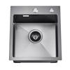 40cm Kitchen Sink Topmount Single Bowl Drop-In Basin Stainless Steel Black