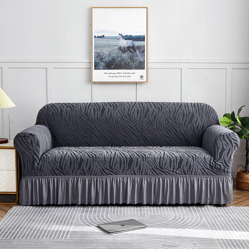 Premium 1pc Stretchy Sea Wave Sofa Slipcover - Non-Slip Four Seasons Universal Furniture Protector with Couch Cover Function for Bedroom