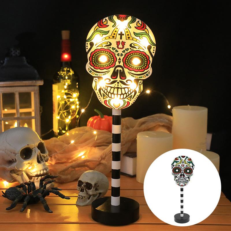 LED Halloween Night Light Waterproof Battery Power Pumpkin Ghost Ambiance Light Outdoor Garden Bedroom Festival Party Decor Prop