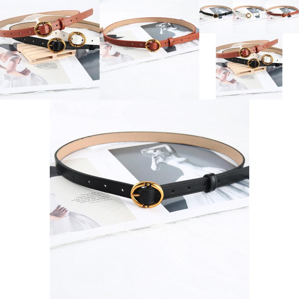 2022 New Round Buckle Belt Women's Fashion Simple Retro Waist Belt Decoration Jeans Belt