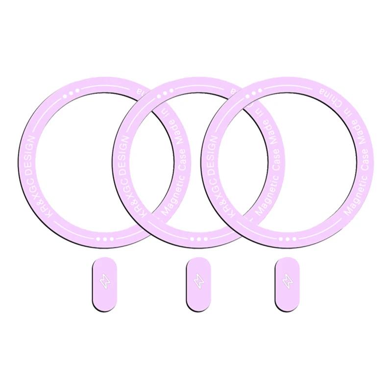 6-1Pcs Magnetic Metal Sticker Rings for Iphone 14 13 12 Plus 15 ProMax Ultra-Thin Magsafe Magnetic Wireless Charger Metal Plate