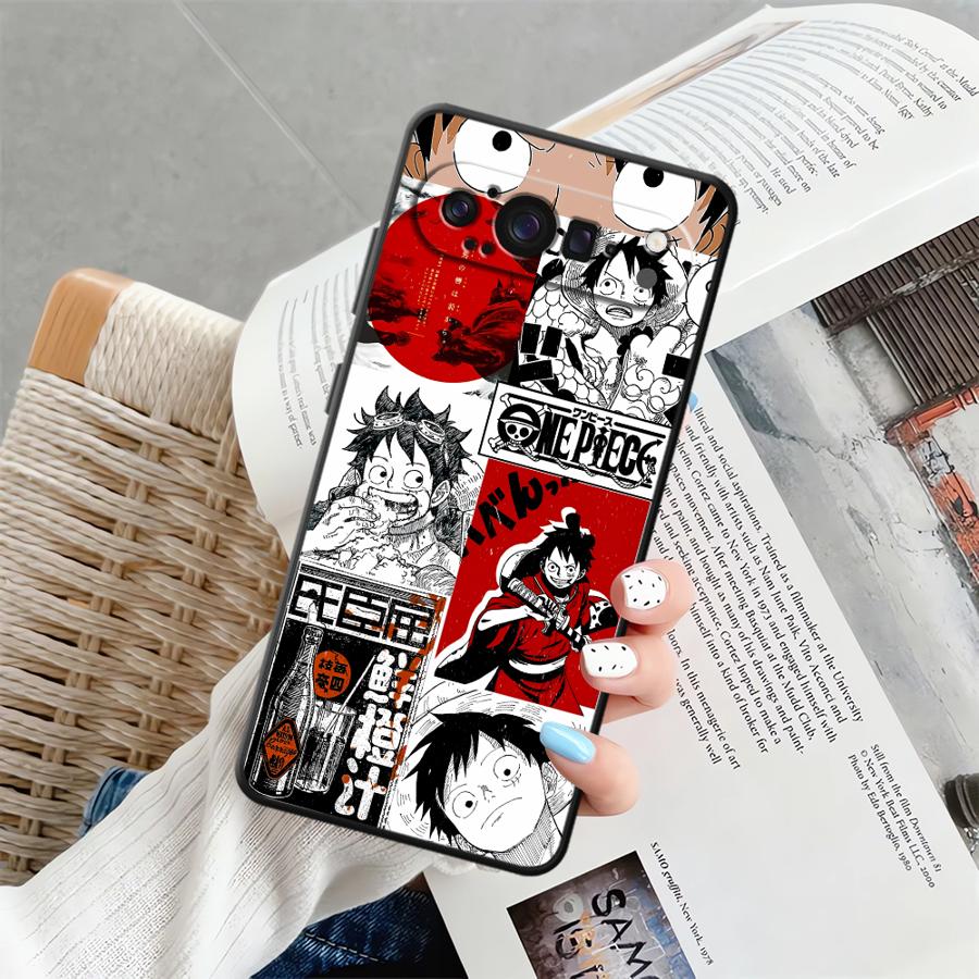 O-One Pieces Luffys Black Soft Shell Phone Case for Google Pixel 8a 7a 10 9 Pro XL 6a 6 7 8 Pro 9a