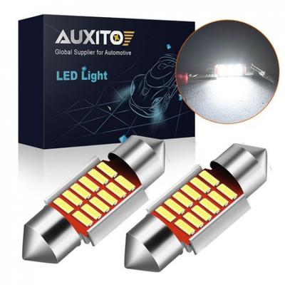2x LED Festoon Dome/Map/Trunk AUXITO Light Bulbs 31MM DE3175 Bright White EXV