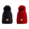 Women's Winter Warm and Thick Knitted Hat, with Fleece Lining Inside, Two-piece Set