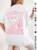Unisex Cartoon Letter Print Drop-shoulder T-shirt, Unisex Fashionable Casual Crew Neck T-shirt.