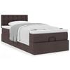 Ottoman Bed with Mattress Dark Brown 90 x 190 cm Fabric