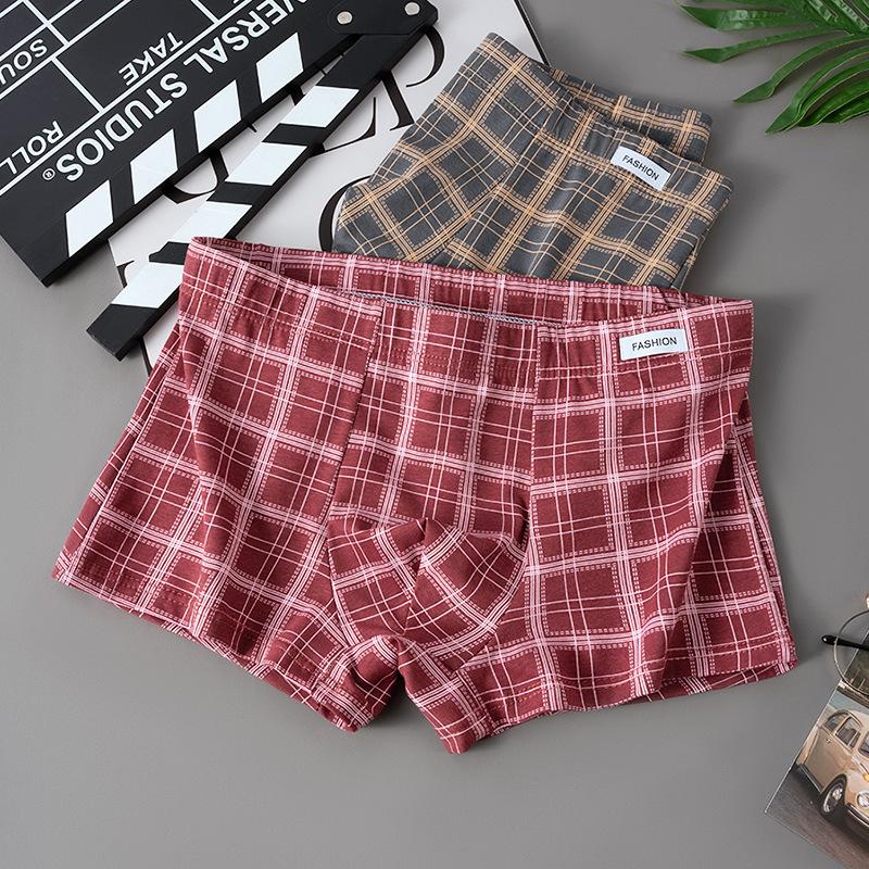 Large Size Men Fall New Trend Personality Plingham Cotton Comfortable Breathable Flat Angle Underwear