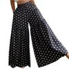 Women's High Waist Wide Leg Pants Loose Fit Lightweight Floral Print Casual Palazzo Trousers with Elastic Waistband and Side Pockets