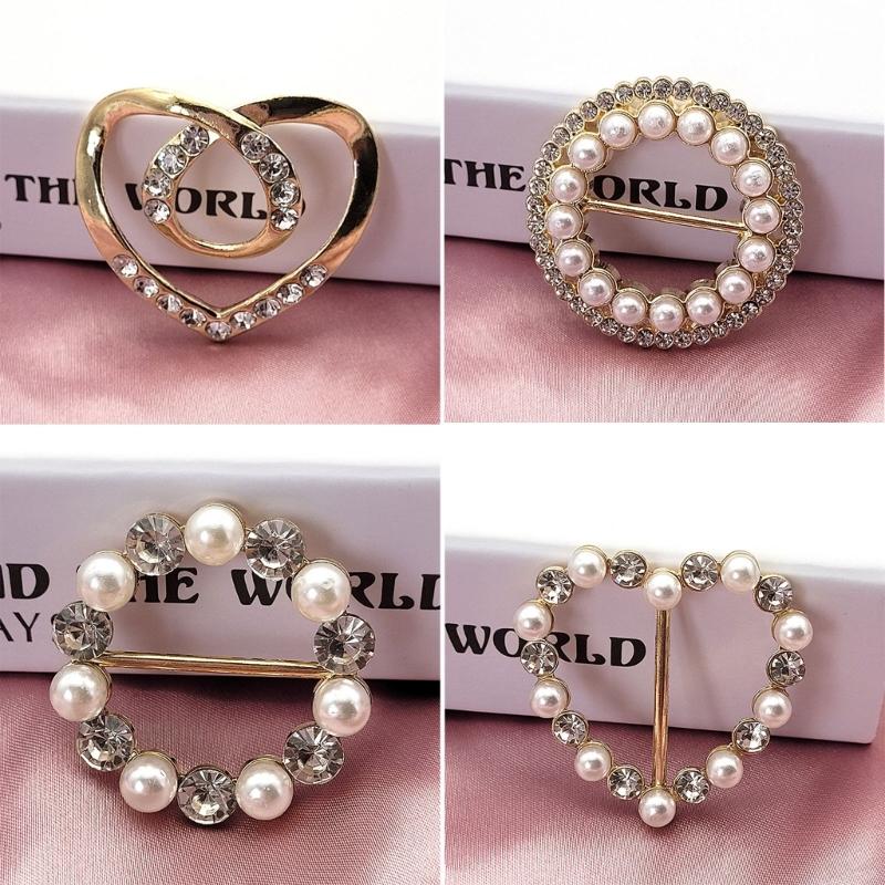 Silk Scarf Ring Clip T-Shirt Tie Wrap Holder Brooch Women Scarves Clasp Waist Buckle Fashion Metal Ring for Shirt Clothing Decor