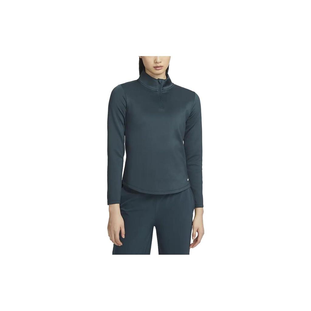Nike Women's Dri-FIT 1/2-Zip Long-Sleeve Training Top Deep Jungle DD4946-328