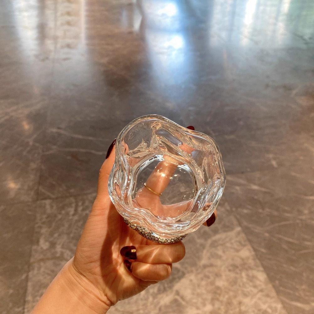 Creative Sparkling Water Cup Stainless Steel Modern Glass Cup Bling Coffee Mug  Desktop Decoration