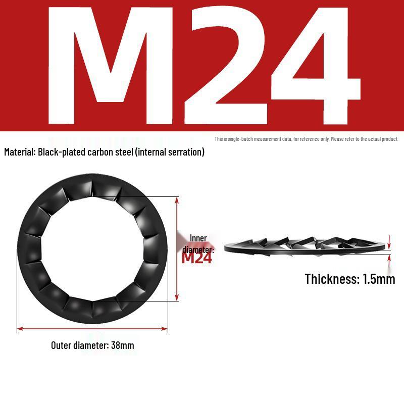 Carbon Steel Zinc-Plated Lock Washer with Inner and Outer Teeth